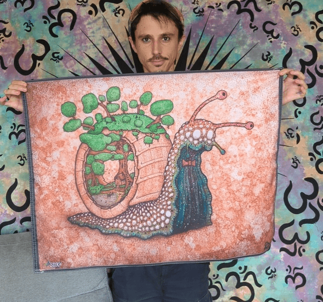 "Escargot cosmic" Tenture Format 80x60cm